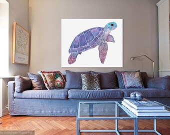 Purple Watercolour/Gouache Turtle