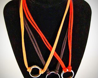 Leather Eternity Ring Necklace