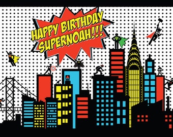 Superhero backdrop Etsy