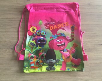 Trolls Drawstrings Bag Swimming Bag Library Bag Gift Bag School Bag