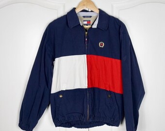 TOMMY HILFIGER 90's Colorblock Vintage Windbreaker Jacket Extra Large XL