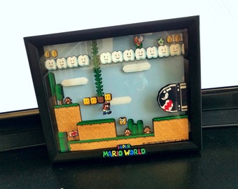 Mario classic Nintendo 3d shadow box wall art