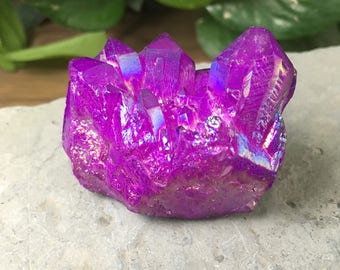 Purple Aura Quartz Cluster -65g