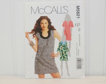 McCall's M5621 Dress Sewing Pattern (c. 2008) Misses' Sizes 12-18, Above Knee Dresses, Business, Casual, Summer Dress, Stylish, Sleeveless