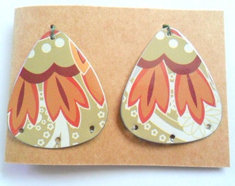 Upcycled Decorative Tin Earring Findings Pair