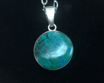 Agate and Amazonite Double Sided Pendant