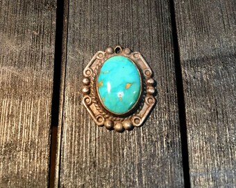 Vintage Navajo Turquoise/ Sterling Silver Pendant #206