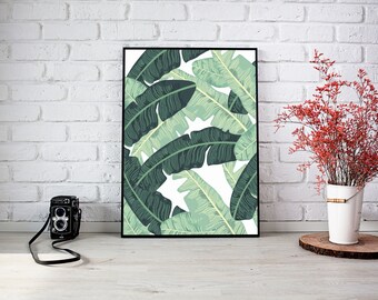Tropical Banana Leaf Digital Print