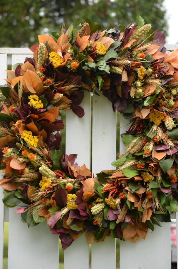 Fall Harvest Wreath 30 Large Fall Wreath preserved