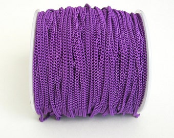 Dark Orchid Electroplated Twist Curbe Chain Colored Chain-15 ft.