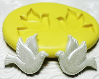 DOVE Mold BIRD DUO Mould Flexible Silicone Push Mold for Resin Wax Fondant Clay Fimo Ice 5226