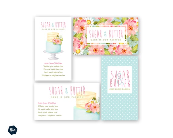 Business Branding Cake Business Card Bakery Business Card