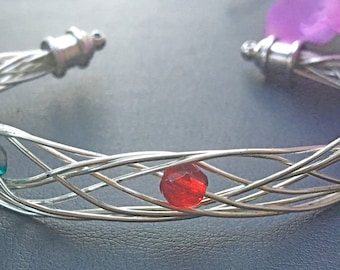 Silver Five Strand Cuff Bracelet