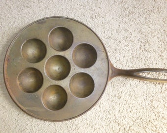 Antique Cast Iron EbelSkiver or Monk Pan - lovely display and decor piece for wall or hearth -