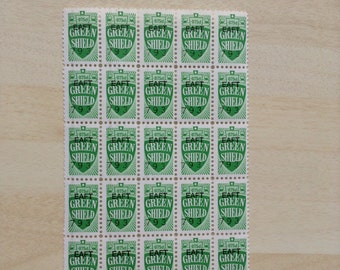 25 Green Shield Stamps - Collect - Craft - Cards - Collage - Smash Book - Junk Journal - Scrapbook - ATC - Pocket Letters