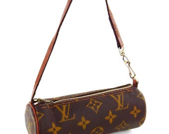 Vintage Louis Vuitton Papillon 16 Monogram Canvas Leather Mini Tote Bag