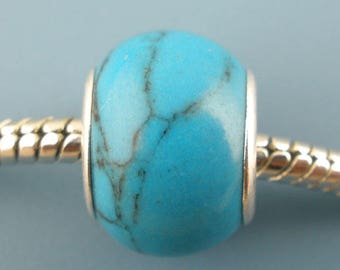 LAMPWORK bead made of TURQUOISE CHARMS 10x14mm