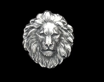 60OFFSALE Silver Plated Brass Regal Lion Head Large Stamping 42mm x 48mm Perfect for Steampunk Art Made in the USA Brass