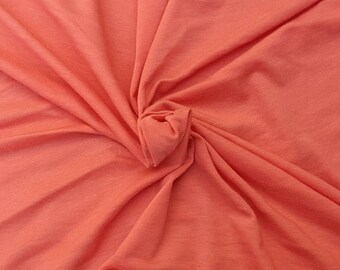 Coral Cotton Spandex Fabric Jersey Knit By Yard 4 Way Stretch #115 8/16