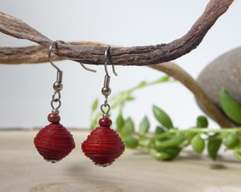 Earrings, ethical and eco-friendly LOKTA paper. 17 colors.
