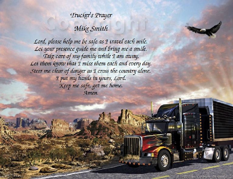 Personalized Trucker's Prayer Print