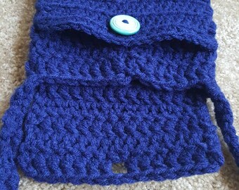Crochet Cross-body purse, Dark Blue purse, crossbody handbag, messenger bag, small handbag, crochet handbag, purse, women accessories