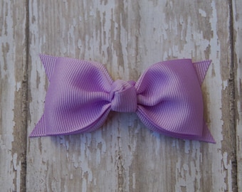 Lavender Tuxedo Style Toddler Hair Bow 3 Inch Alligator Clip Baby Hairbow