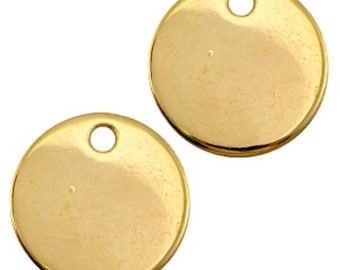 DQ metal Gravurplättchen, blank pendant-1 piece-gold-Zamak-Ø selectable (Ø:: 15 mm)