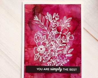 Alcohol ink art greeting card