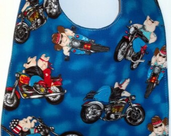 Pigs on Motorcycles Toddler Bib