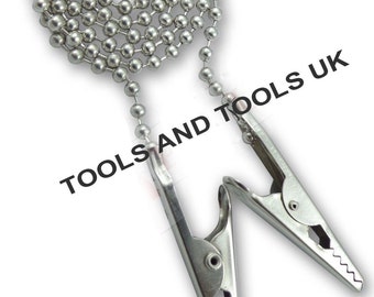 Set of 2 Napkin Holders Dental Bib Clips Flexible Ball 10" Chain Crocodile Clips