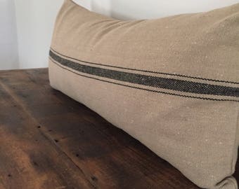 Grain Sack Pillow--Farmhouse Pillow-Long Lumbar Pillow Cover-Decorative Pillows-Rustic Decor-Farmhouse Decor-Pillow Cover 12x22