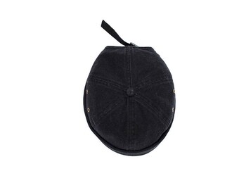 Abrim Hat- Brimless Black Denim Cap
