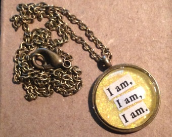 Sylvia Plath "I am, I am, I am." The Bell Jar Quote Necklace