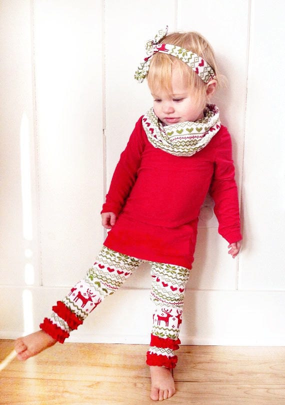 Items similar to Baby Girl Christmas Outfit Girl Toddler Christmas