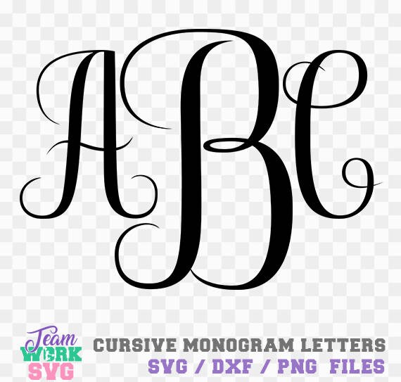 Cursive Monogram Letters Calligraphy Monogram Letters Svg