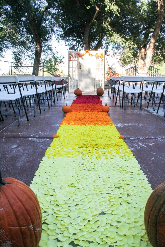Rustic Wedding Aisle Runner Red Orange Yellow Rose Petal Rustic Wedding Aisle Runner Red Orange Yellow Rose Petal