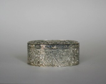 vintage silver plate jewelry casket