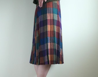 Plaid Inverted Pleats Skirt