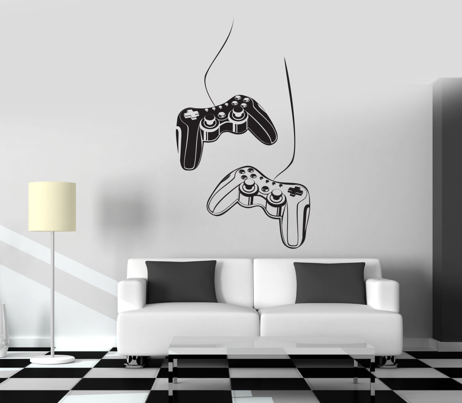 Wall Art Mural Gamer Decor Game Controllers Gaming Play Room