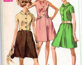 Vintage 60's Shirt Dress Pattern: Simplicity 7982, size 14, bust 36; c. 1969