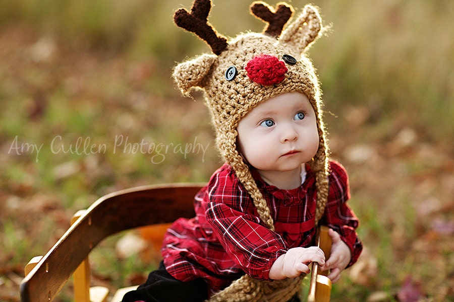 Baby Hat Reindeer Hat Baby Reindeer Hat Baby Gift Hat