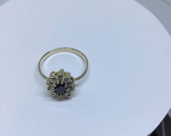 14 K Sapphire Size 7 &3/4