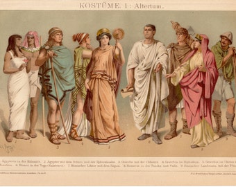 16th Century Costumes Antique Print Antique Clothing 1894