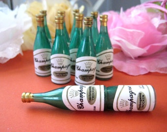 Mini Champagne Bottle, Champagne Bottle for New Year's Eve Celebration, Wedding, Anniversary, Bachelor, Cupcake Toppers, 2.25"h, 12 Bottles
