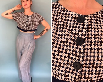 1950s Cropped Bolero Jacket Top/50s Cropped Blouse