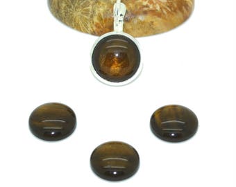 4 cabochons 12 mm synthetic coffee color