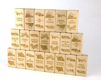 Transportation Dominoes 21 pc Maple Blocks