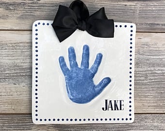 Toddler Handprint - Personalized Baby Handprint Mold - Custom Baby Heirloom - Handprint Keepsake Mold Kit - Personalized Handprint Art