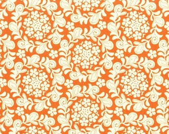 Strawberry Moon - Petit Henna Garden in Orange by Sandi Henderson- 1 yard - Michael Miller Fabric